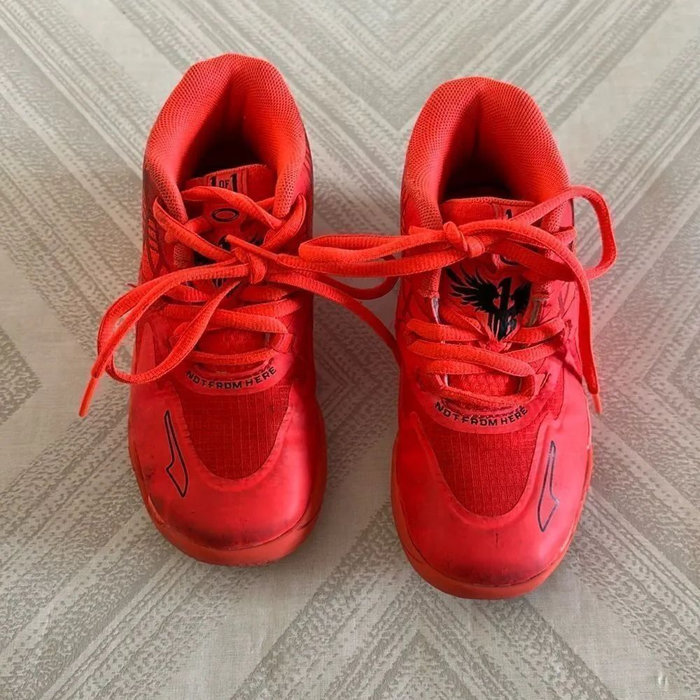 Puma LaMelo Ball MB.01 Not From Here Youth 11C Red Blast High Top Sneakers